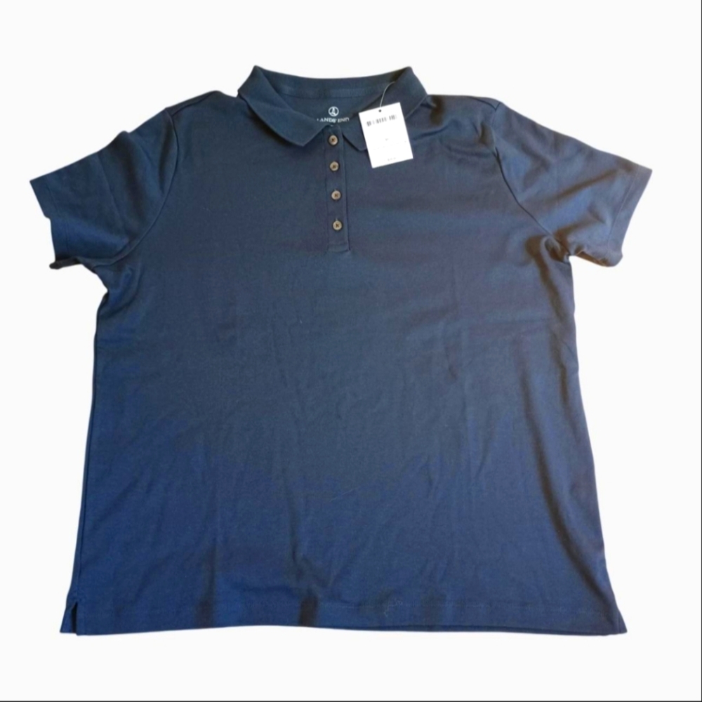 Land's End Navy Blue Polo Shirt Size 18 (XL)